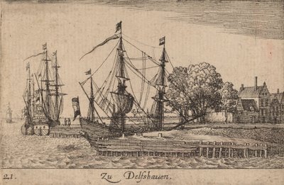 Delfshaven by Wenceslaus Hollar
