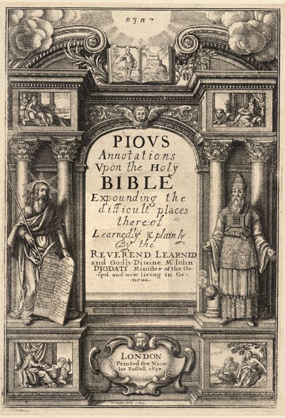 Diodati. Pious annotations (State 1) by Wenceslaus Hollar