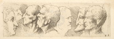 Head studies by Wenceslaus Hollar