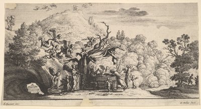 Jesus Served by Angels by Wenceslaus Hollar