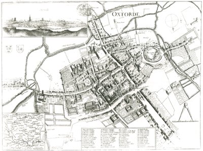 Map of Oxford by Wenceslaus Hollar