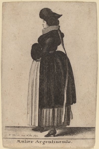 Argentinian Woman by Wenceslaus Hollar