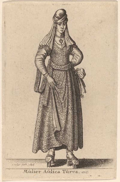 Turkish Court Lady by Wenceslaus Hollar