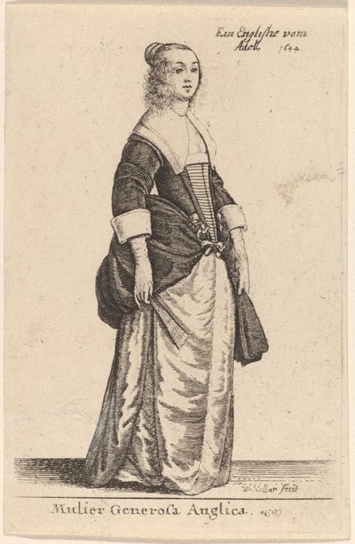 Noble Englishwoman by Wenceslaus Hollar