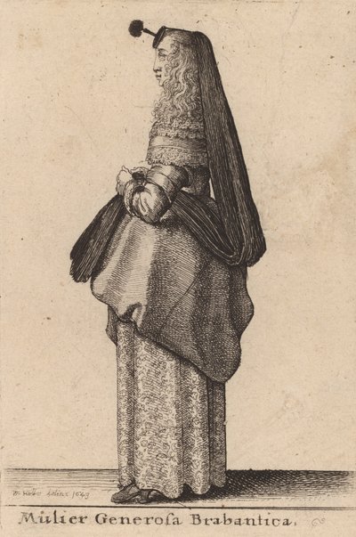 Noble Woman of Brabant by Wenceslaus Hollar