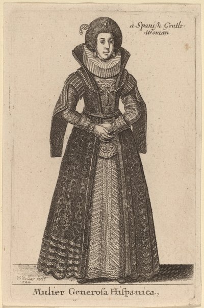 Noble Spanish Woman by Wenceslaus Hollar