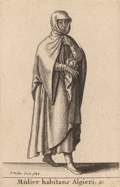 Mulier Habitans Algieri by Wenceslaus Hollar