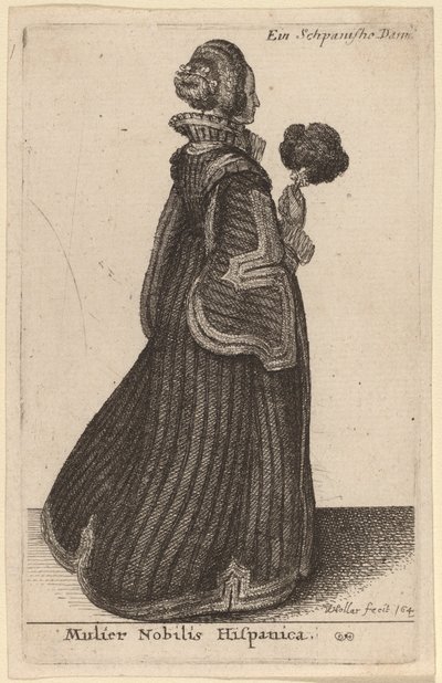 Noble Spanish Woman by Wenceslaus Hollar