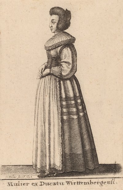 Woman from the Duchy of Württemberg, 1643 by Wenceslaus Hollar