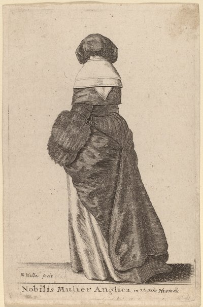 Noble Englishwoman in Winter Dress by Wenceslaus Hollar