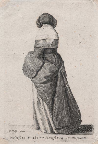 Noble Englishwoman in Winter Dress by Wenceslaus Hollar