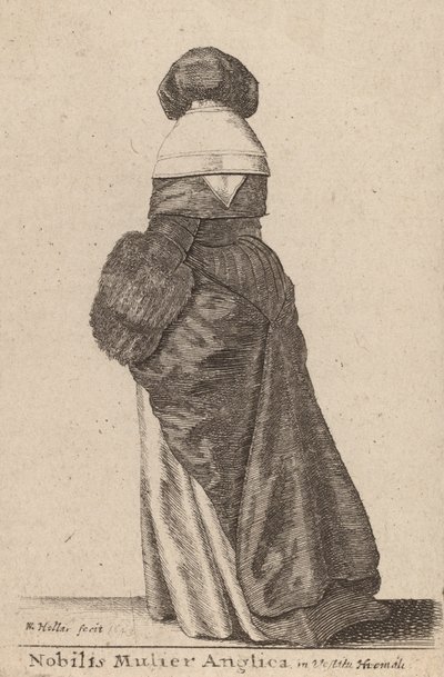 Noble English Woman in Winter Dress, 1643 by Wenceslaus Hollar