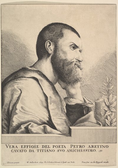 Pietro Aretino by Wenceslaus Hollar
