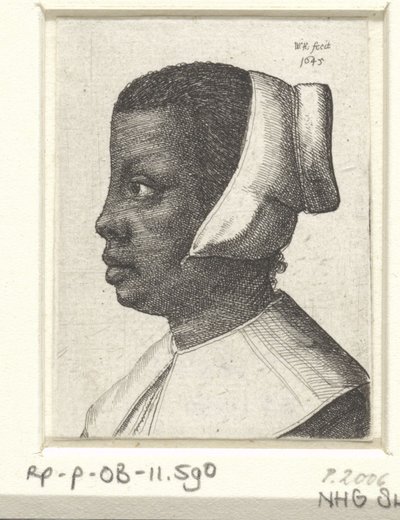 Portrait of a young black woman by Wenceslaus Hollar