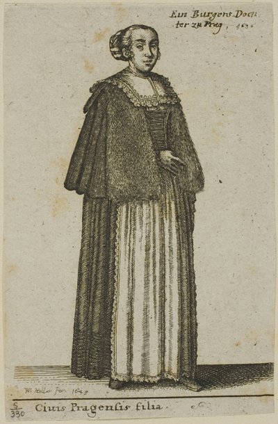 Prague Girl by Wenceslaus Hollar