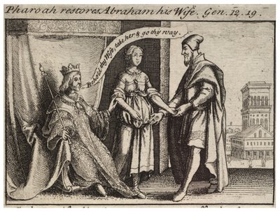 Sarah restored to Abraham. State 2 by Wenceslaus Hollar
