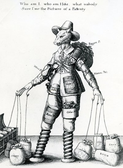 Satirical Print, 1641-1650 by Wenceslaus Hollar