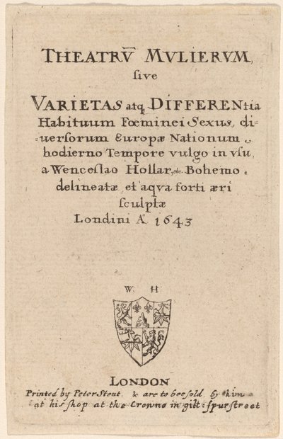 Theatrum Mulierum: Title Page by Wenceslaus Hollar