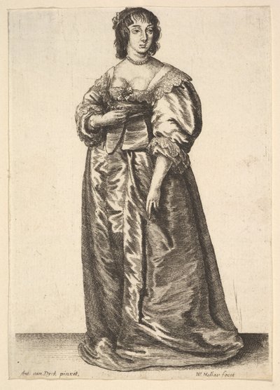 Whole-Length Lady, after Anthony van Dyck, 1625-77 by Wenceslaus Hollar