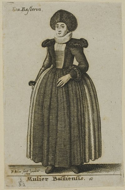Woman of Basel by Wenceslaus Hollar
