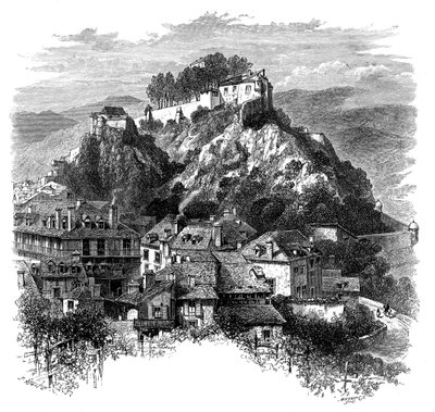 The Castle of Lourdes, France, 19th century by Whymper