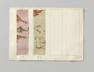 Sample with printed silk, design Chi-ki by Wiener Werkstätte
