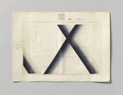 Sample with printed silk, design Diana by Wiener Werkstätte