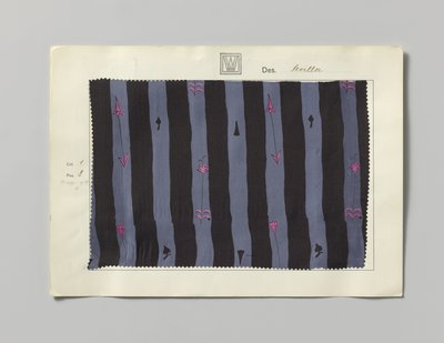 Sample with Printed Silk, Design Sevilla by Wiener Werkstätte