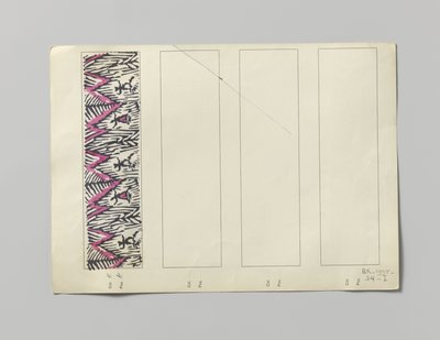 Sample with printed silk, design Tanzpaar by Wiener Werkstätte