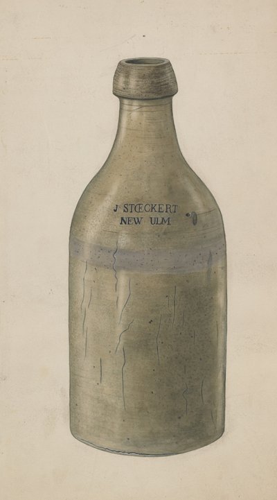 Stoneware Beer Bottle by Wilbur M Rice