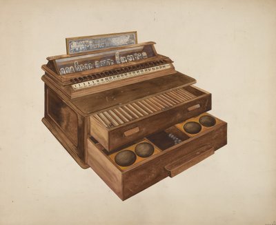 Wooden Cash Register by Wilbur M Rice