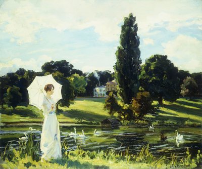 Lynne Fontanne by the Thames by Wilfred Gabriel de Glehn