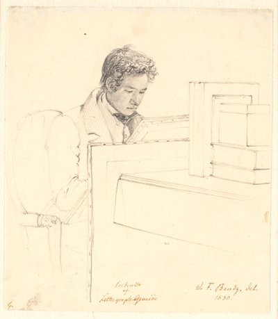 Portrait of the Lithographer Peter Gemzøe by Wilhelm Bendz