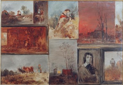 Collective Image with Nine Studies by Wilhelm Busch