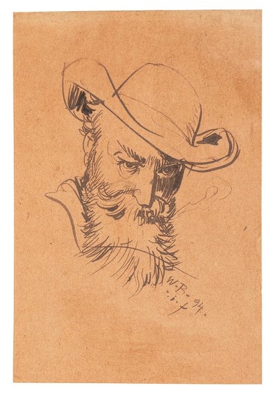Self-Portrait With Hat by Wilhelm Busch