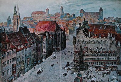 The Hauptmarkt, Nuremberg by Wilhelm Georg (after) Ritter