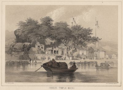 Chinese Temple, Macao, 1855 by Wilhelm Joseph Heine