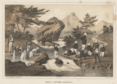 Hindoo Costumes, Mauritius, 1855 by Wilhelm Joseph Heine