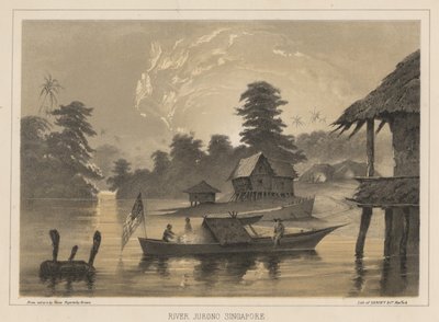 River Jurono, Singapore, 1855 by Wilhelm Joseph Heine