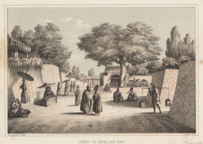Street in Napha, Lew Chew, 1855 by Wilhelm Joseph Heine