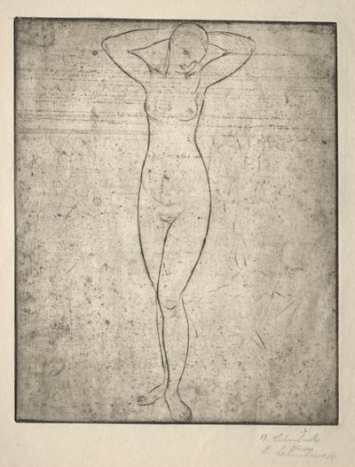 Standing Girl with Arms Behind her Head by Wilhelm Lehmbruck