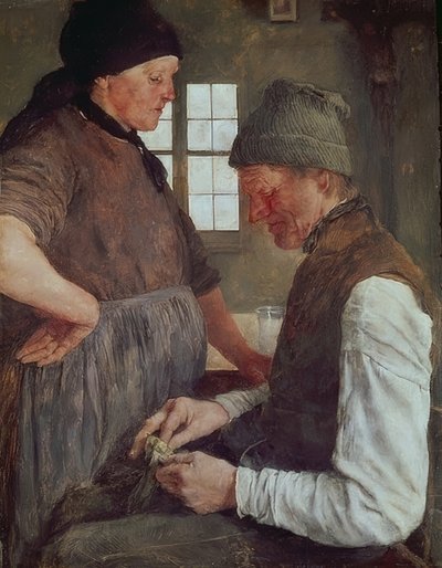 The Savings Penny. 1879 by Wilhelm Maria Hubertus Leibl