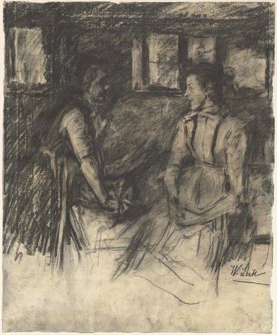 Two Women in the Kitchen by Wilhelm Maria Hubertus Leibl