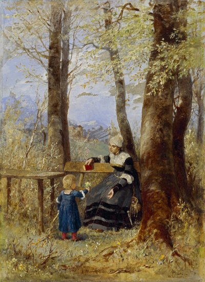 Mother with Child in Spring Landscape by Wilhelm Marc