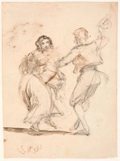Dancing Italian Couple by Wilhelm Marstrand