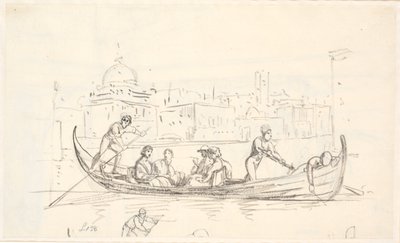 Gondola with Two Rowers by Wilhelm Marstrand