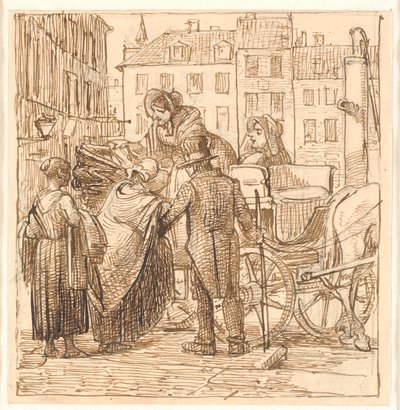 The Ladies Boarding the Carriage at Hanser Square by Wilhelm Marstrand