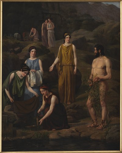 Nausicaa Bringing Clothes to the Shipwrecked Odysseus by Wilhelm Marstrand