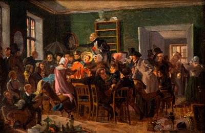 Scene from an auction by Wilhelm Marstrand