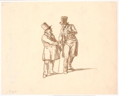 Two Gentlemen in Top Hats Talking by Wilhelm Marstrand